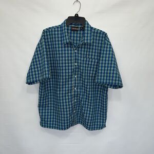 Anxious Button Up Adult XL Multicolor Mens Short Sleeve 100% Cotton Shirt